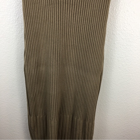 Open Edit Women's Tan Rib Tank Midi Stretch Knit Dress No Size Tag - Picture 6 of 13